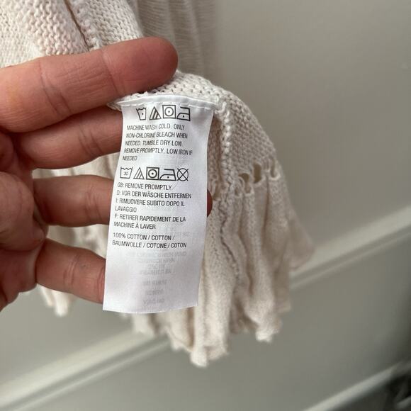 LOGO by Lori Goldstein Women’s Slub Open Front Cardigan‎ Ruffle Detail Size 2x - Picture 8 of 9